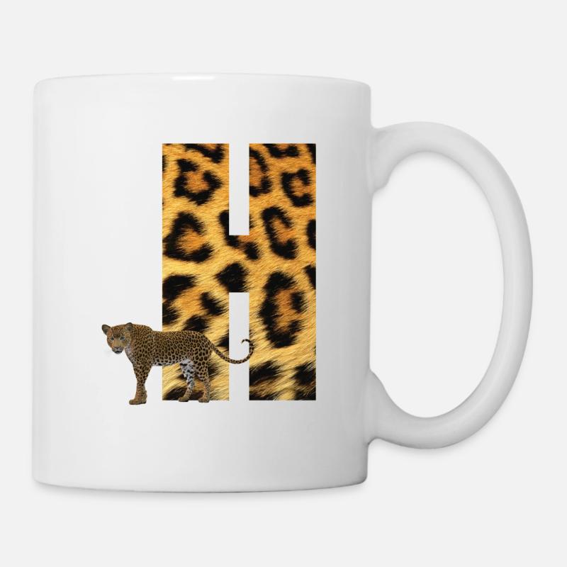 leopard h - Tasse - Weiß