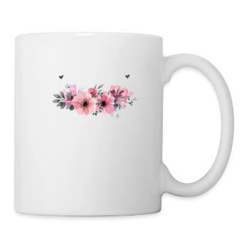 Wreath of pink flowers - Mug - white - Right