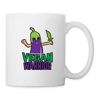 Guerriers végétaliens aubergine - Mug blanc - blanc - Droite