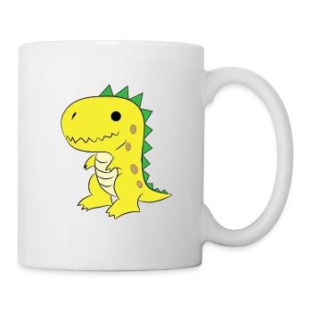 Bébé dragon dinosaure jaune - Mug blanc - blanc - Droite