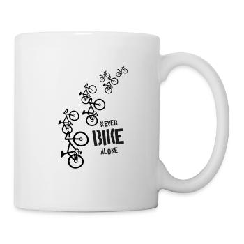 never bike alone bike t-shirt triathlon - Mug - white - Right