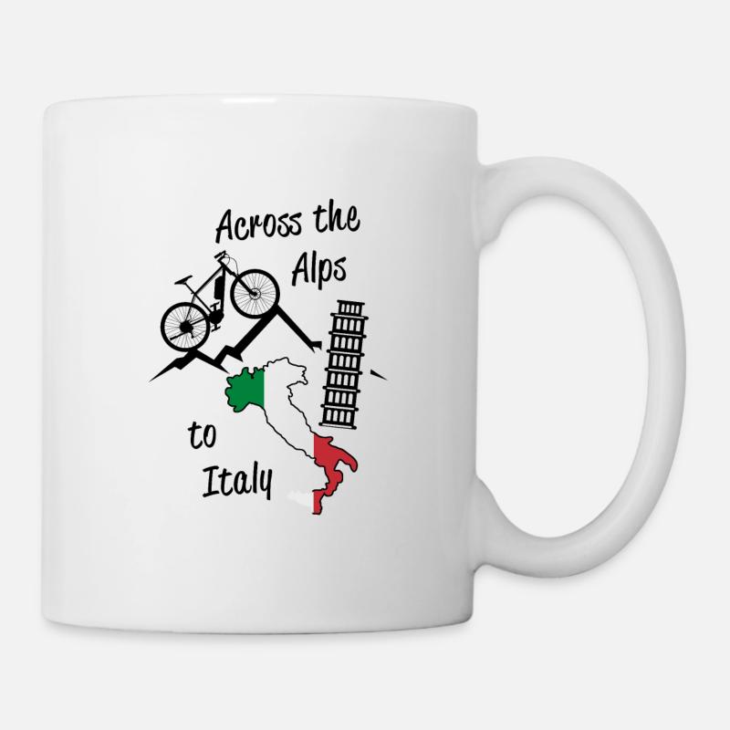 Alpenüberquerung Alpen Italien MTB - Tasse - Weiß