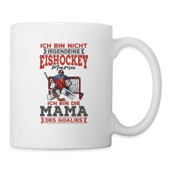 Eishockey Mama Torwart Sportspieler Geschenkidee - Tasse - Weiß - Rechts