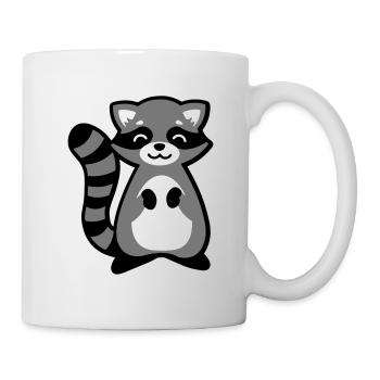 Waschbär Tierkind Geschenkidee raccoon gift idea - Tasse - Weiß - Rechts
