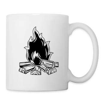 campfire flame icon - Mug - white - Right