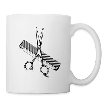 scissors comb stylist icon - Mug - white - Right