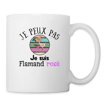 Je peux pas▪Je peux pas je suis Flamand rosé - Mug blanc - blanc - Droite