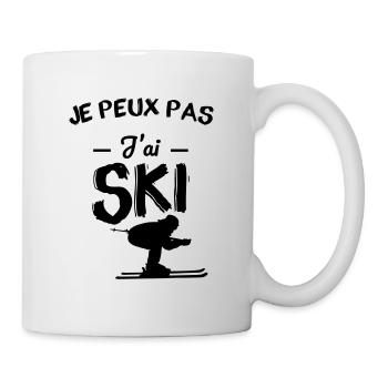 Ski - Je peux pas j'ai ski - Mug blanc - blanc - Droite