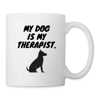 Mon chien est mon thérapeute Amoureux des chiens Idée d’amoureux des chiens - Mug blanc - blanc - Droite