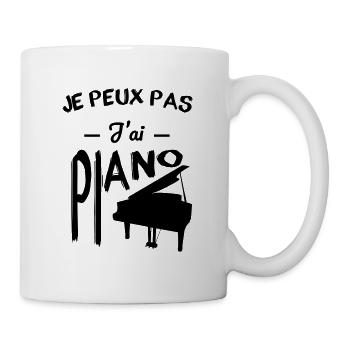 Je peux pas j'ai piano - Mug blanc - blanc - Droite