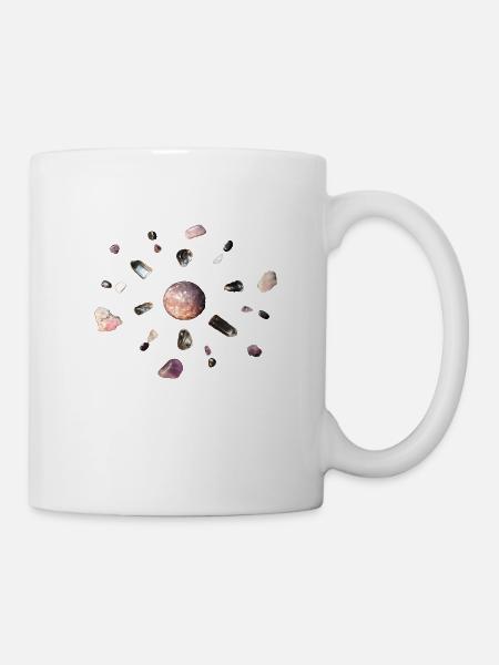 mandala pierres violettes et roses - Mug blanc - blanc