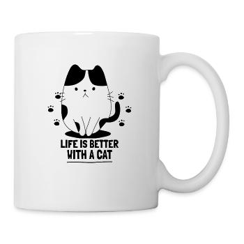 LIFE IS BETTER WITH A CAT - Mug - white - Right