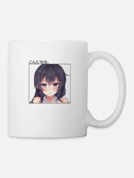Anime Girl - Konnichiwa - Mug - white