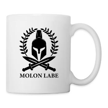 Molon Labe Sparta Geschenk Spartaner Helm Krieger - Tasse - Weiß - Rechts