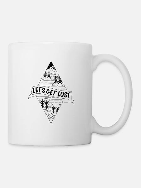Let's get Lost // Nature Camping Outdoor Survival - Mug - white
