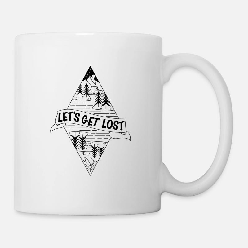 Let’s get Lost // Natur Camping Outdoor Survival - Mug blanc - blanc