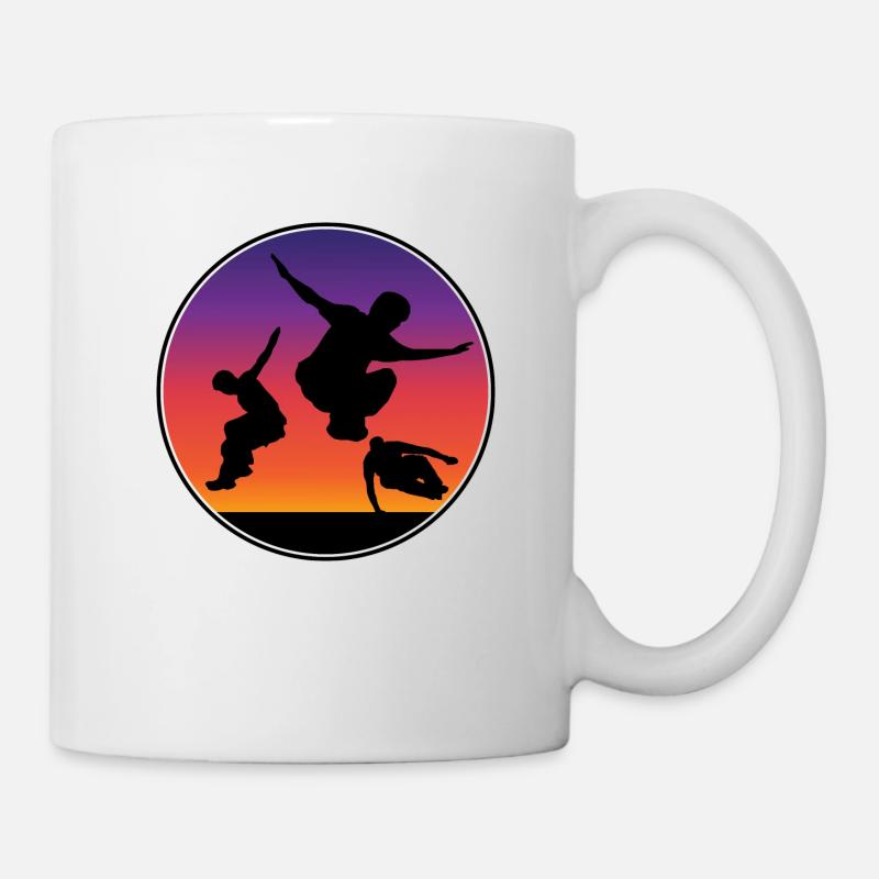 Athlète extrême de parkour, parcours de sport extrême - Mug blanc - blanc