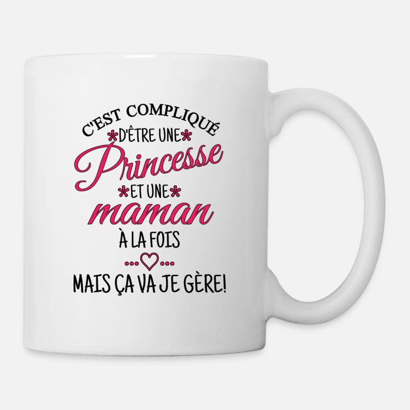 Princesse et maman c'est compliqué. Fête des mères - Mug blanc - blanc