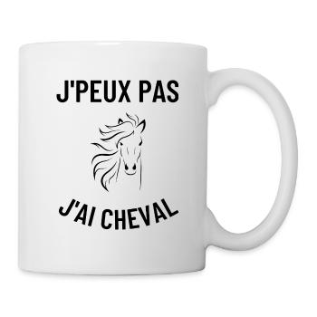 J'peux pas j'ai cheval - Mug blanc - blanc - Droite