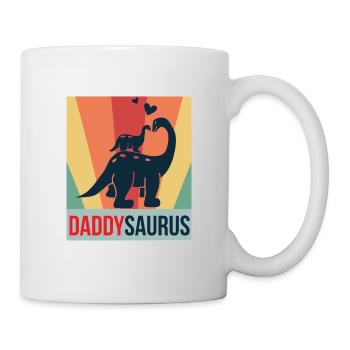 Papa Saurus père fête des pères Dino - Mug blanc - blanc - Droite