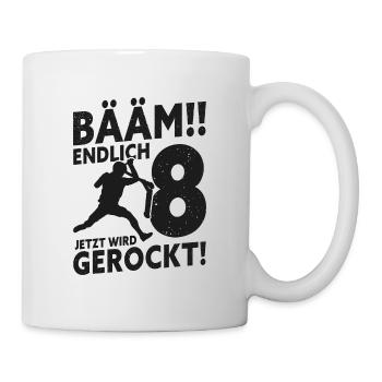 8 Geburtstag 8 Jahre Geburtstagsgeschenk - Tasse - Weiß - Rechts