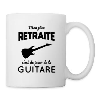 Mon plan retraite c'est de jouer de la guitare - Mug blanc - blanc - Droite