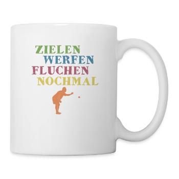 Zielen Werfen Fluchen Nochmal Boule - Tasse - Weiß - Rechts