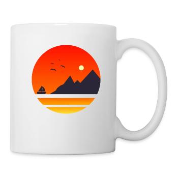 boat in sunset - Mug blanc - blanc - Droite
