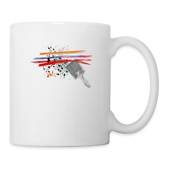 Brosses de couleur Peinture Peinture Taches - Mug blanc - blanc - Droite