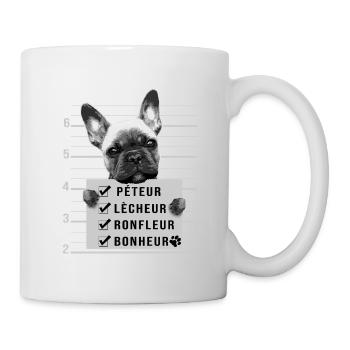 bouledogue français humour chien mignon - Mug blanc - blanc - Droite