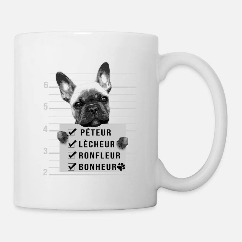 bouledogue français humour chien mignon - Mug blanc - blanc