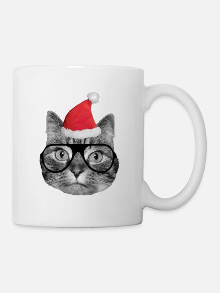 Mignon chat de Noël - Mug blanc - blanc