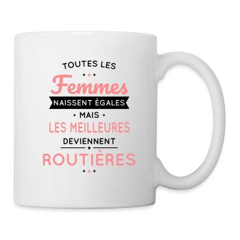 Femmes égales les meilleures deviennent routières - Mug blanc - blanc - Droite