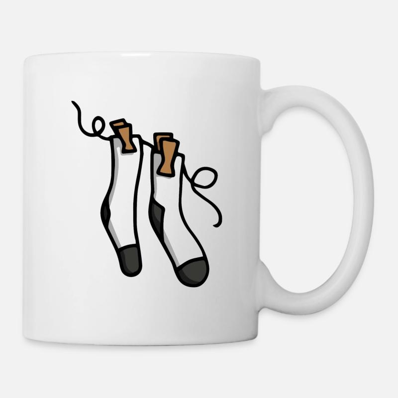 Socken Sockenpaar Socks - Tasse - Weiß