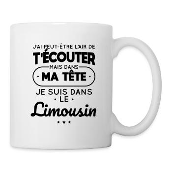 Dans ma tête je suis dans le Limousin - Mug blanc - blanc - Droite