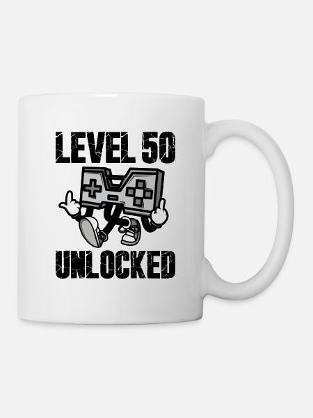 50 Geburtstag Level 50 Unlocked Jubiläum 50 Jahre - Tasse - Weiß