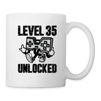 35 Geburtstag Level 35 Unlocked Jubiläum 35 Jahre - Tasse - Weiß - Rechts