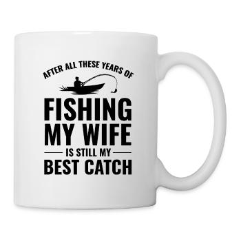 Angeln Fisch Boot Outdoor Hobby Frau Lustiger Witz - Tasse - Weiß - Rechts
