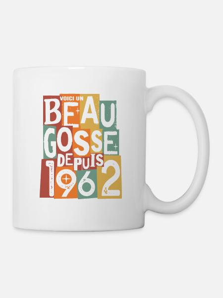 anniversaire 60 ans beau gosse - Mug blanc - blanc