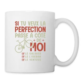 vélo cycliste ventoux galibier tourmalet a velo - Mug blanc - blanc - Droite