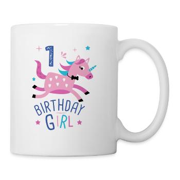 1 Geburtstagskind 1 Jahr Licorn Einhorn - Tasse - Weiß - Rechts