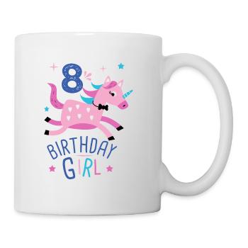8. Geburtstag Mädchen 8 Jahre Licorn Unicorn - Tasse - Weiß - Rechts