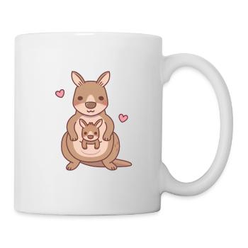 Maman mignonne Kangourou et bébé Joey - Mug blanc - blanc - Droite