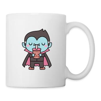 Vampire mignon suçant du thé à bulles - Mug blanc - blanc - Droite