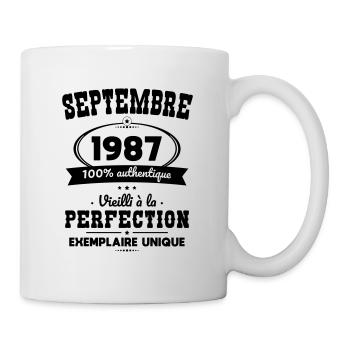 Anniversaire 35 ans - Septembre 1987 Perfection - Mug blanc - blanc - Droite