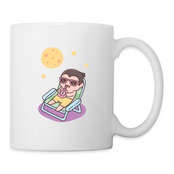 Vampire mignon se relaxant et appréciant le bain de lune - Mug blanc - blanc - Droite