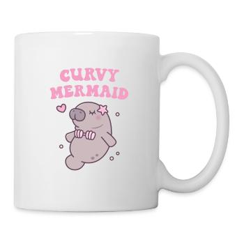 Cute Manatee With Bikini Curvy Mermaid Funny - Mug - white - Right