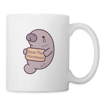 Triste lamantin qui pleure sauve les lamantins - Mug blanc - blanc - Droite