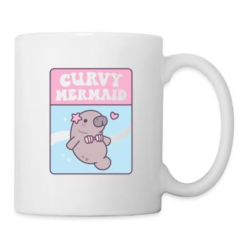 Cute Manatee Curvy Mermaid Funny - Mug - white - Right