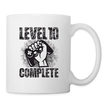 Level 10 Complete Geburtstagsgeschenk 10 Jahre - Tasse - Weiß - Rechts